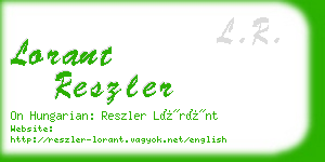 lorant reszler business card